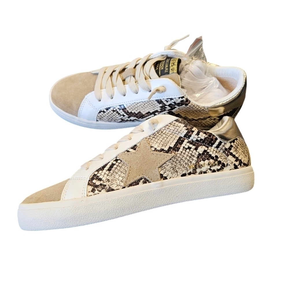 Vintage Havana Luela Leather Snake Taupe Slip-On Sneaker NEW